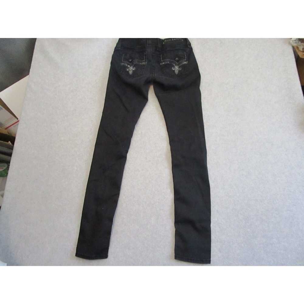 Rock Revival Jeans Womens 25 Black Betty Easy Skinny Embroidered Y2K - Picture 2 of 12